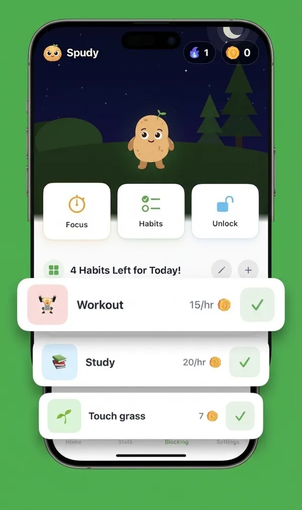 Spudy app screenshot